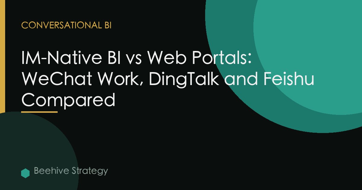 IM-Native BI vs Web Portals: WeChat Work, DingTalk and Feishu Compared
