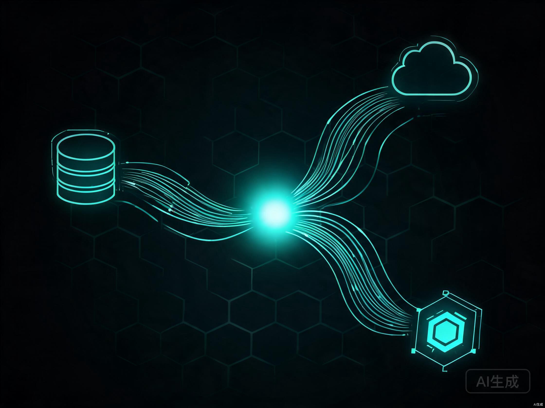 Data integration visualization showing multiple data sources connecting through MCP